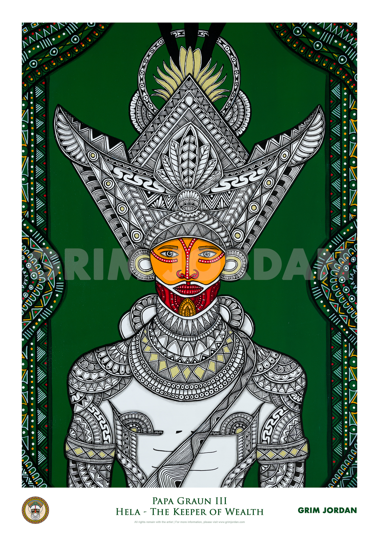 Papa Graun III - Hela: The Keeper of Wealth Fine Art Print